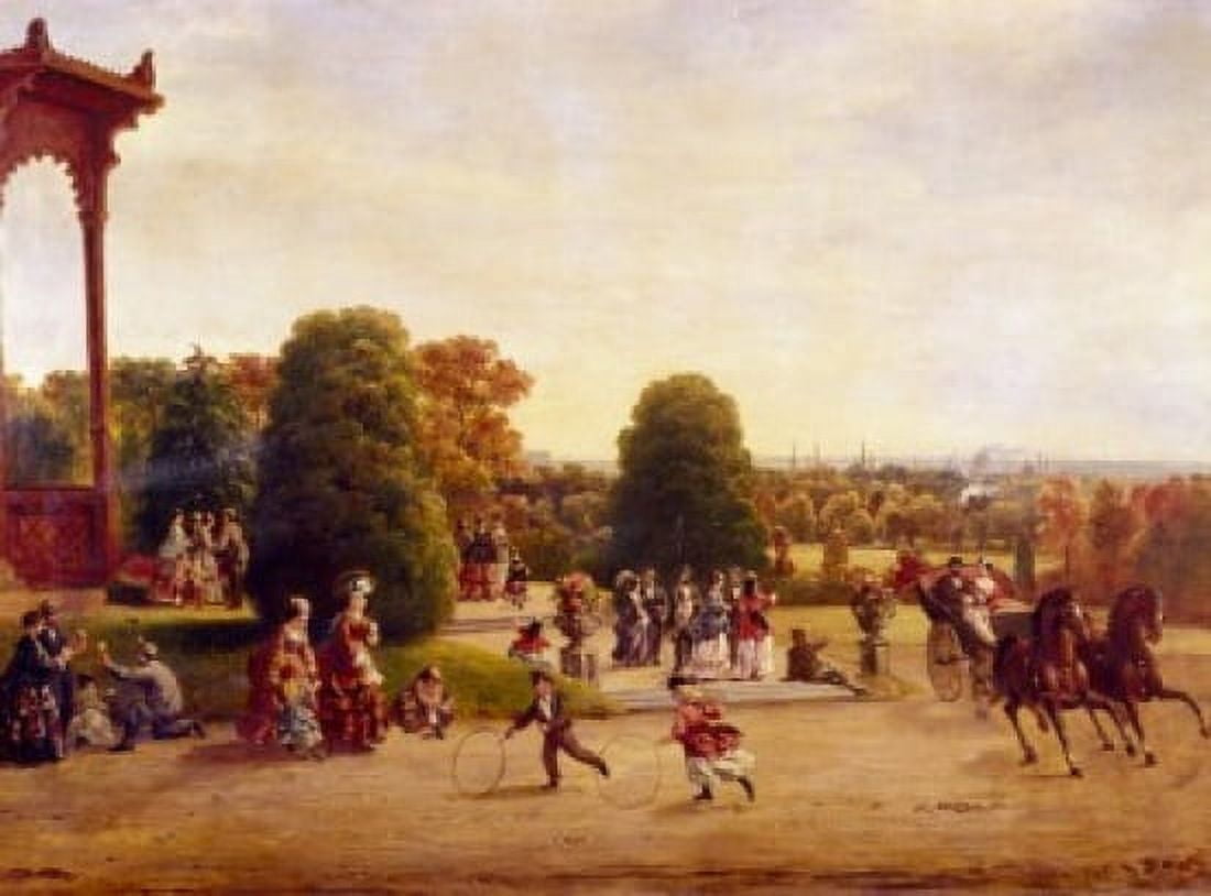 Scene in Fairmount Park Philadelphia by William E Winner (1815-1883) Canvas Art - William E Winner (18 x 24)