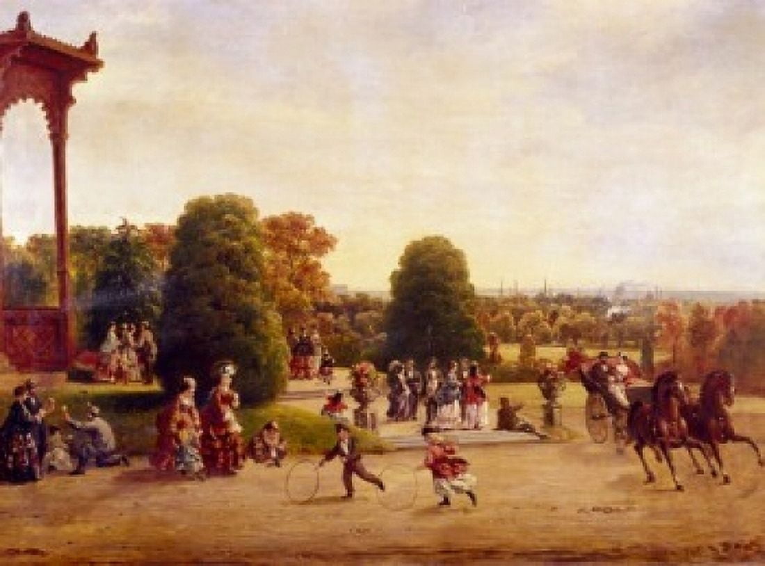 Scene in Fairmount Park Philadelphia by William E Winner (1815-1883) Canvas Art - William E Winner (24 x 36)
