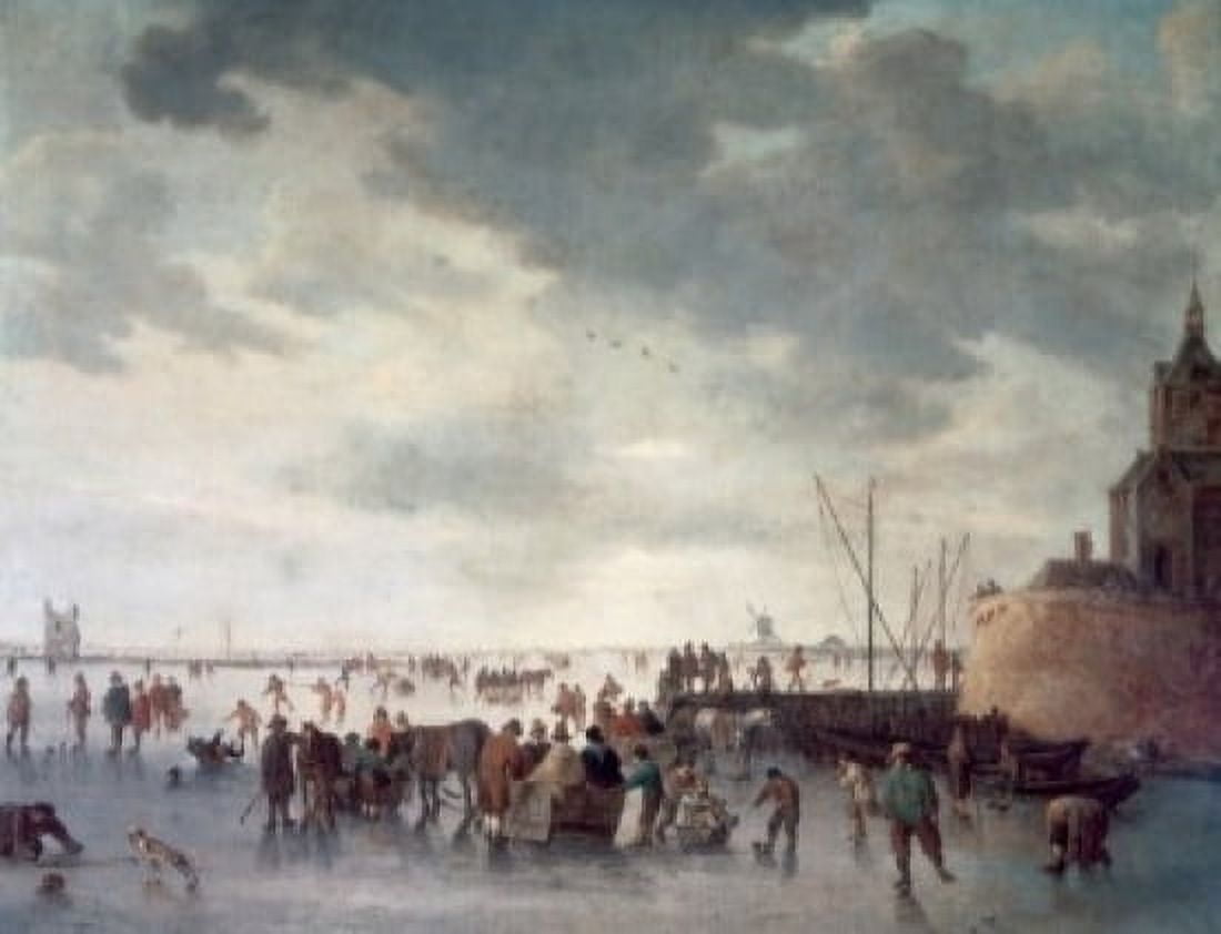 Scene on the Ice Near Dordecht Goyen Jan Van 1596-1659 Dutch Canvas Art - Jan Van Goyen (24 x 36)