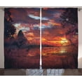 thumbnail image 1 of Ambesonne Scenery Curtains 2 Panel Set, Savannah Wild Forest Image, 108" x 96", Multicolor, 1 of 3