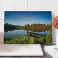 thumbnail image 1 of Scenery Cutting Board, Lake View Fishing Countryside Themed Trees and Reeds Work of Art Photo, Decorative Tempered Glass Cutting and Serving Board, Large Size, Multicolor, by Ambesonne, 1 of 5