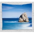 thumbnail image 1 of Scenery House Decor Tapestry, Big Formless Rock Italian Sea and Sky European Secret Paradise Art, Wall Hanging for Bedroom Living Room Dorm Decor, 80W X 60L Inches, Turquoise Grey, by Ambesonne, 1 of 2