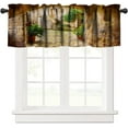 thumbnail image 1 of Scenery Italian Valance Curtain Landscape from Door Antique Style Stone Village Tuscany Italian Valley,Short Curtain Valances for Kitchen Living Room Farmhouse with Rod Pocket, 1 Panel 54X18 Inches, 1 of 6