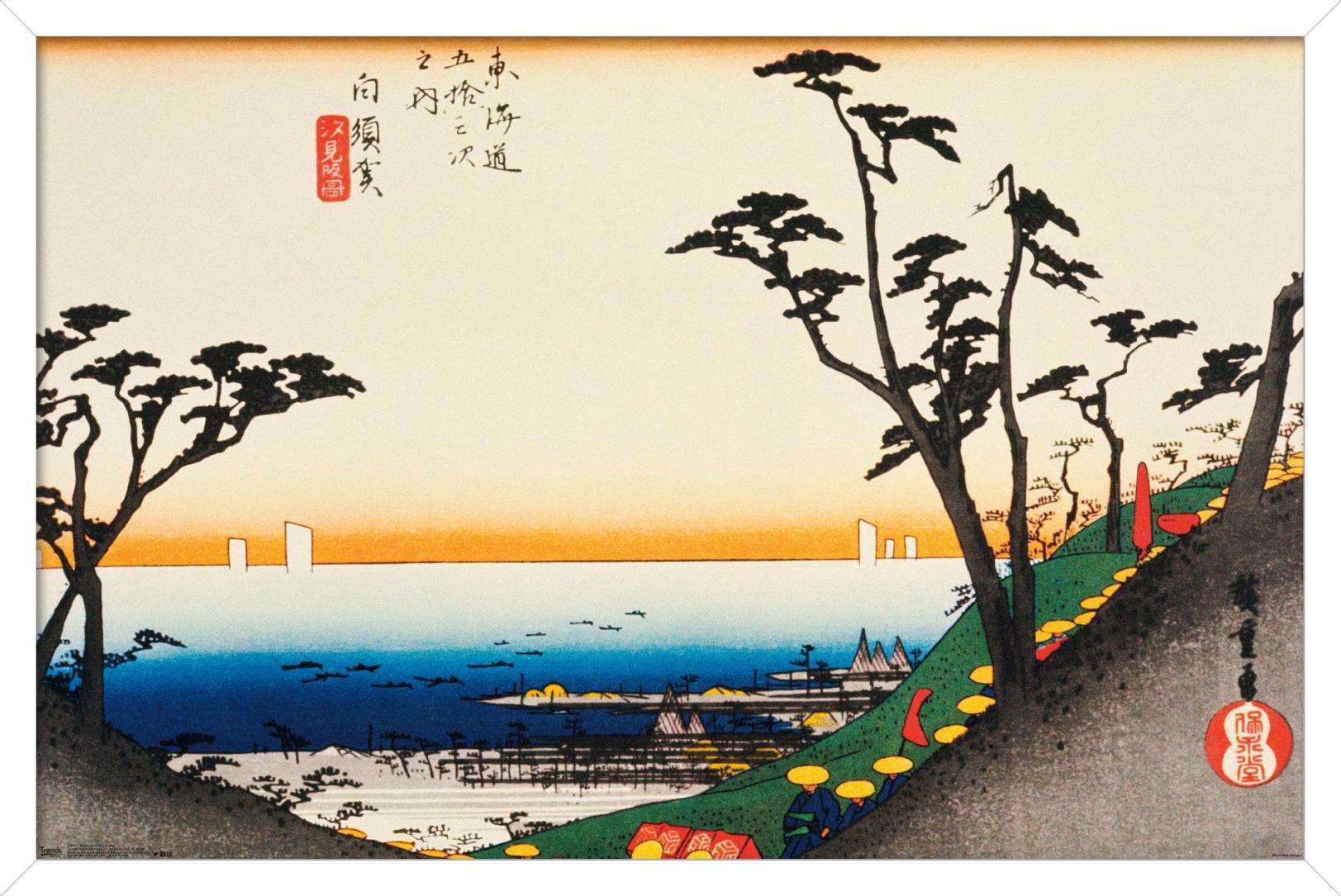 Scenery Of Shirasuka Wall Poster, 14.725" x 22.375", Framed