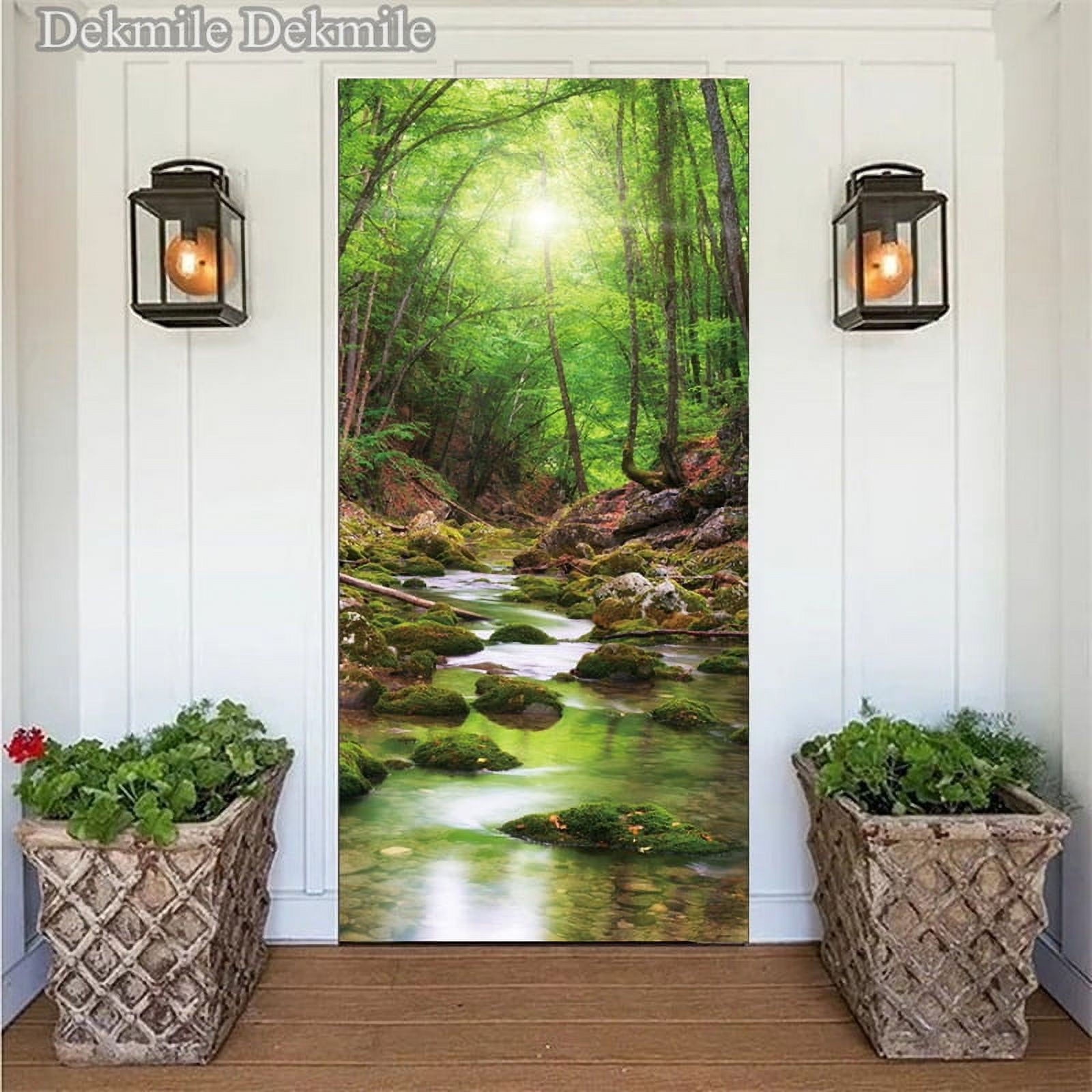 Scenery PVC Entrance Door Sticker Living Room Bedroom Home Decor Self