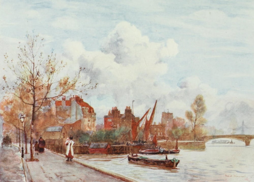 Scenery of London 1905 Chelsea Canvas Art - Herbert Marshall (18 x 24)