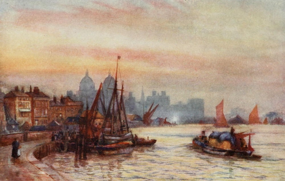 Scenery of London 1905 Greenwich Canvas Art - Herbert Marshall (18 x 24)