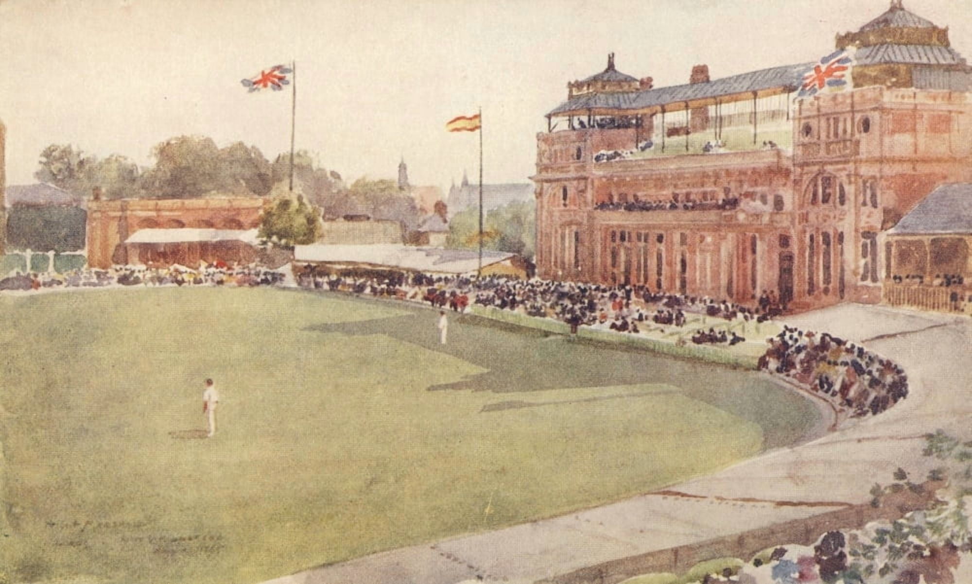 Scenery of London 1905 Pavilion at Lords Canvas Art - Herbert Marshall (18 x 24)