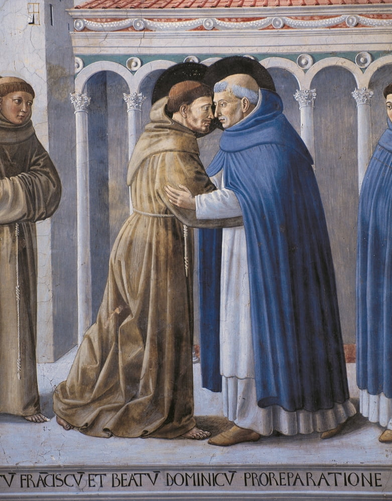Scenes From The Life Of St Francis Meeting Of St Francis And St Dominic Canvas Art - (18 x 24)