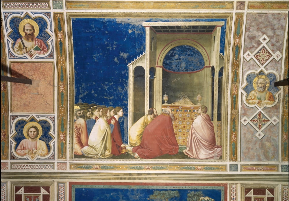Scenes From The Life Of The Virgin Prayer For The Blossoming Of The Branches Canvas Art - (24 x 18)