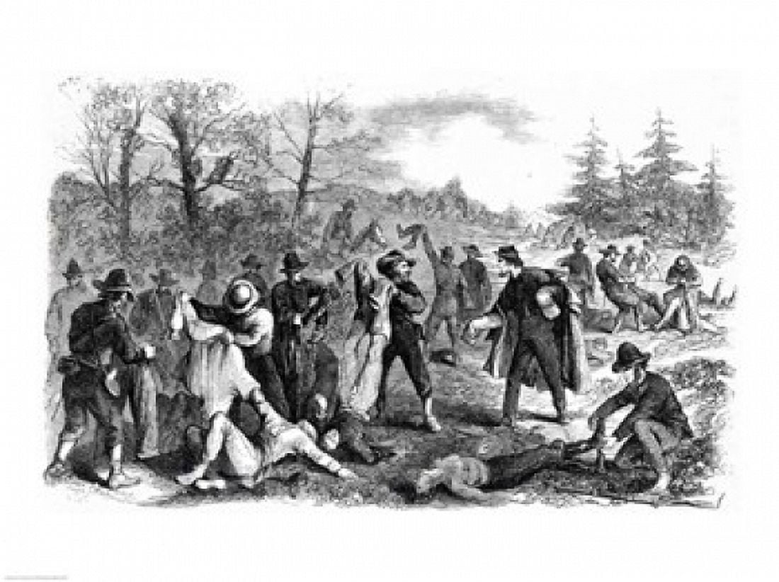 Scenes in the War Rebel Soldiers after Battle Peeling Canvas Art - (36 x 24)
