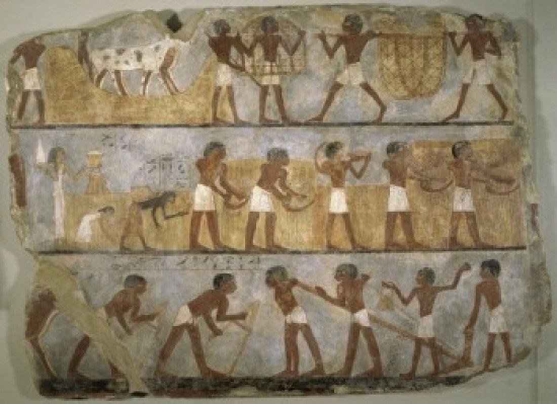 Scenes of Agricultural Work Egyptian Art Musee du Louvre Paris Canvas Art - (24 x 36)
