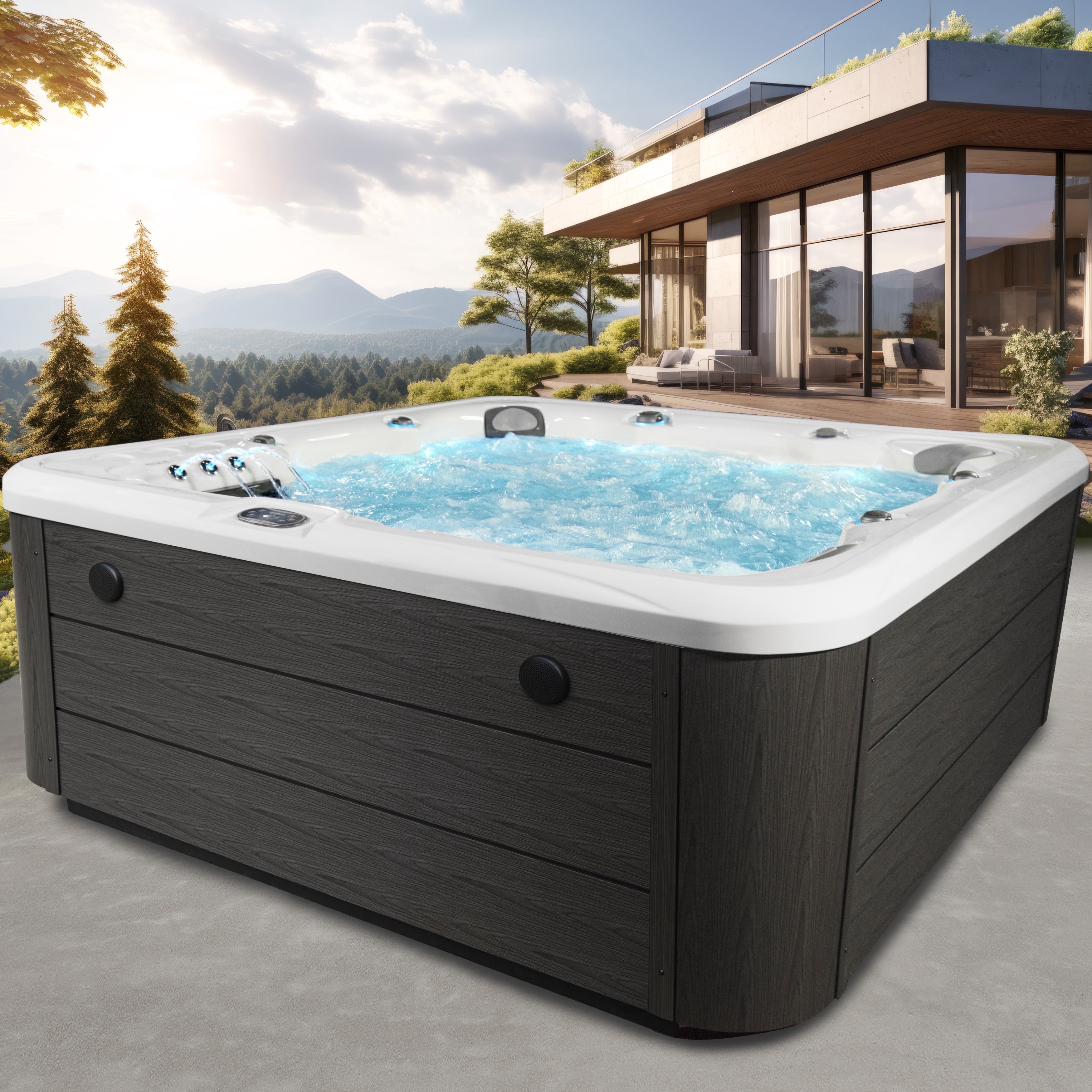 Aqualife by Strong Spas Scenic 6 Person 120-Port Lounger Spa, 69 Jets