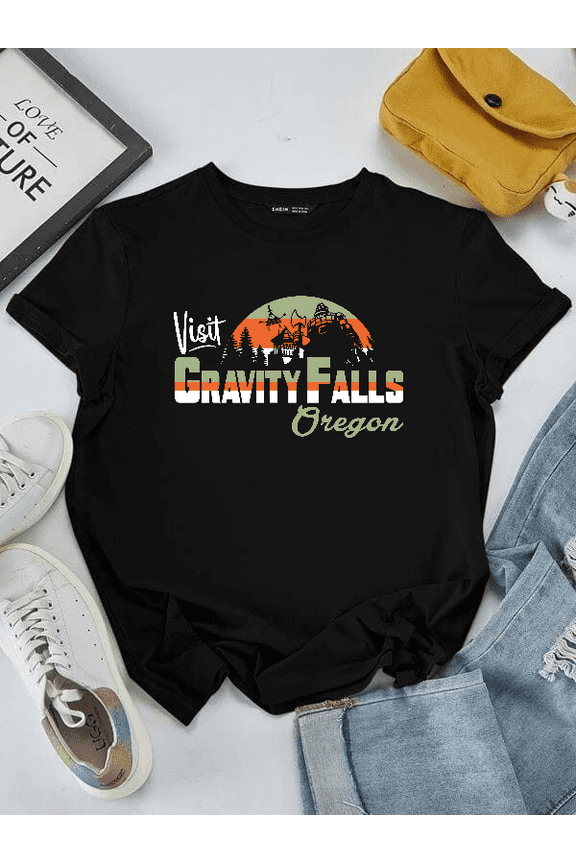 Scenic Adventure Retro Gravity Falls Inspired Graphic Design Art Unisex T-Shirt V16449 ,up to size 5XL