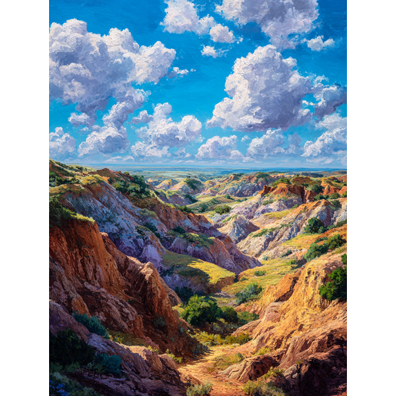 Scenic Canyon Landscape Oil Painting Canvas Print Wall Art for Living Room Office Hotel Lobby
