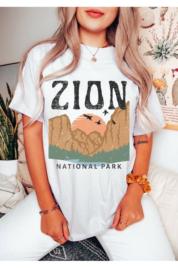 Scenic Canyon Mountain Graphic Tee, Vintage Inspired Outdoor Yellowstone Landscape Art Unisex Cotton T-Shirt, Size S-5XL