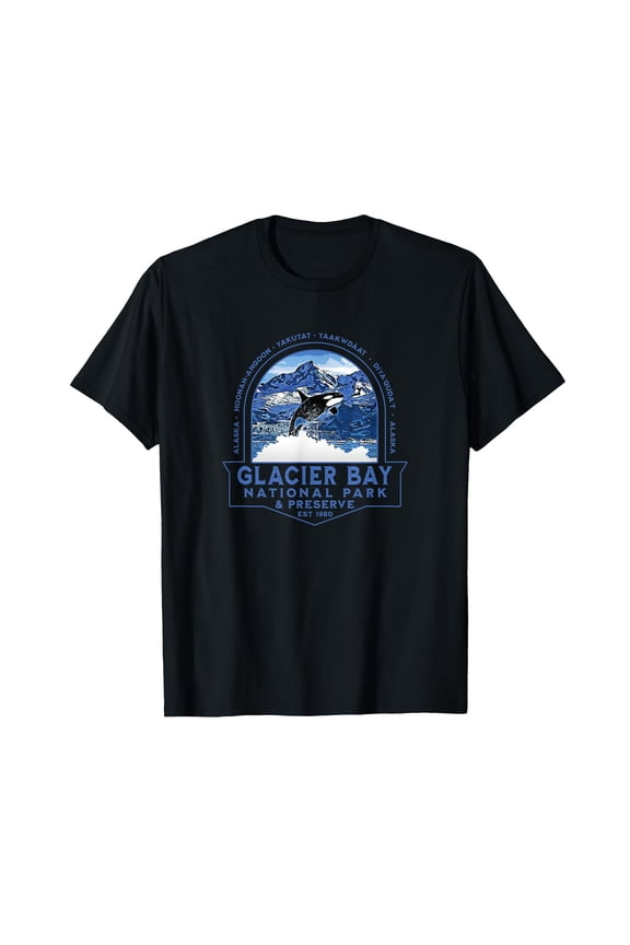 Scenic Glacier Bay National Park Orca Mountains Graphic Comfort Colors T-Shirt for Outdoor Enthusiasts