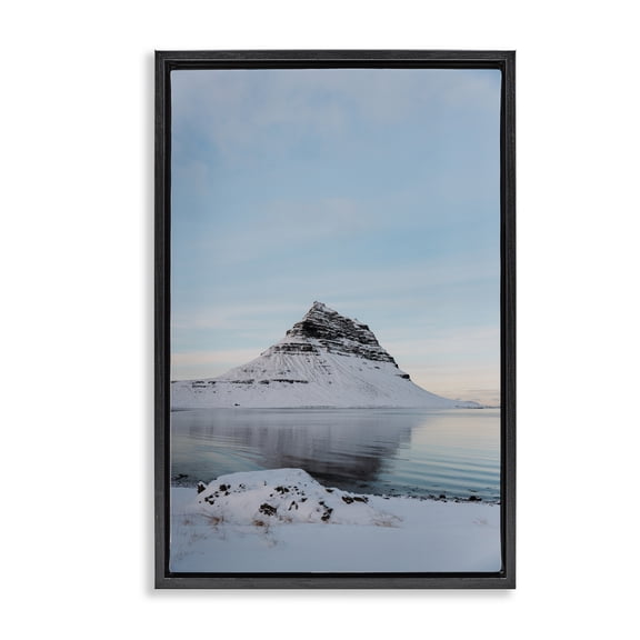 Stupell Industries Scenic Iceland Peninsula Black Framed Floater Canvas Wall Art, design by Jade Sharp Photo, 31 x 21