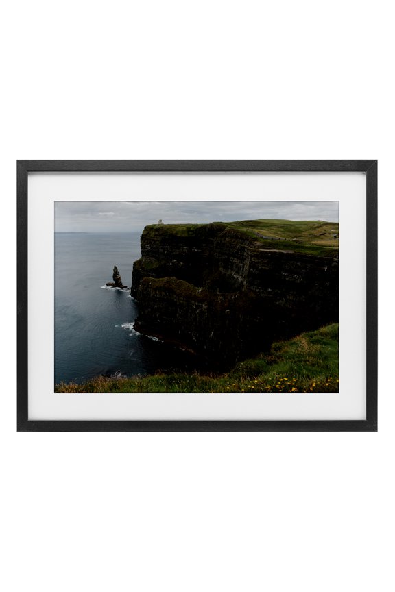 Industries Scenic Ireland Cliffs Black Framed Print Under Glass, design by Jade Sharp Photo, 14 x 20