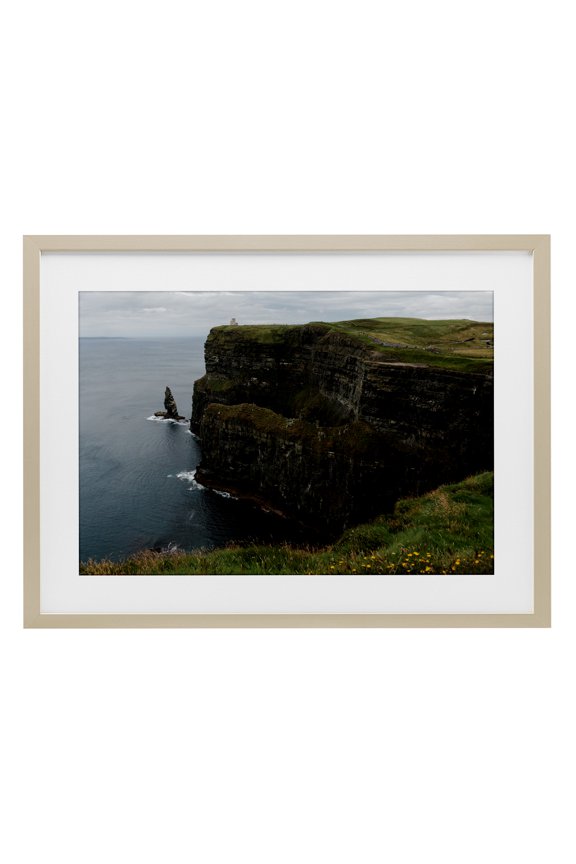 Industries Scenic Ireland Cliffs Birch Framed Print Under Glass, design by Jade Sharp Photo, 14 x 20