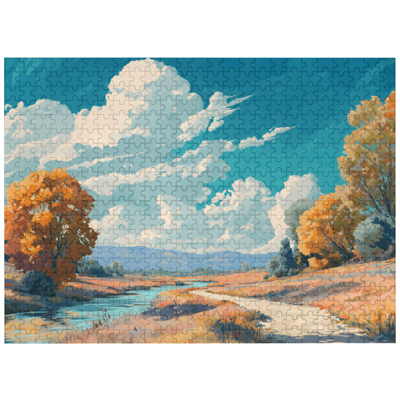 Scenic Landscape Art Horizontal Puzzle, 500-Piece Jigsaw for Adults, Vivid UV Print & Coded Back,20.47 x 14.96 In