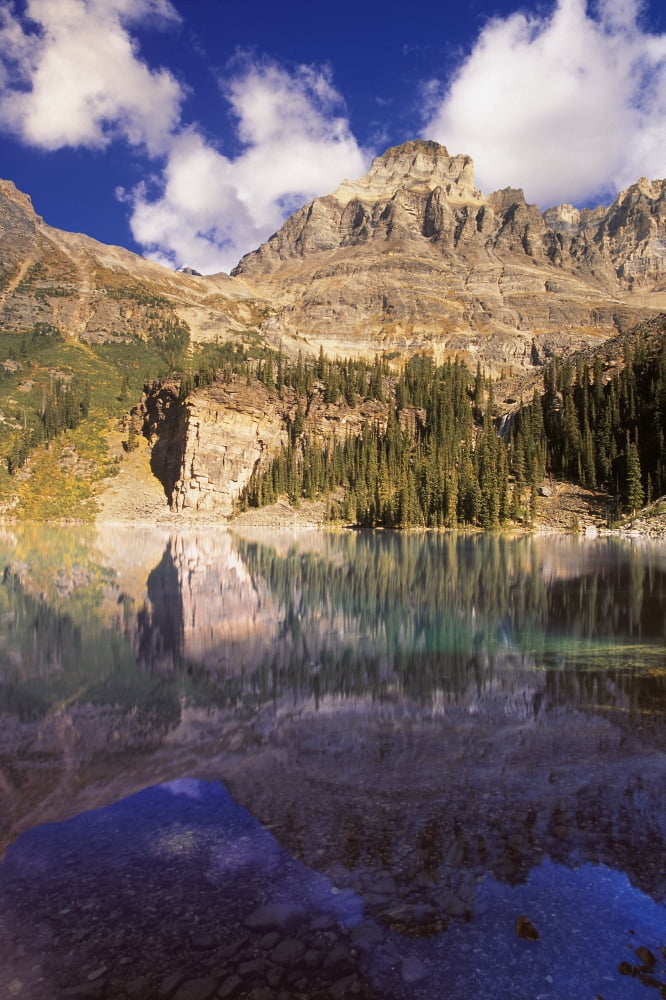 Scenic Mountain And Lake Canvas Art - Carson Ganci Design Pics (22 x 34)