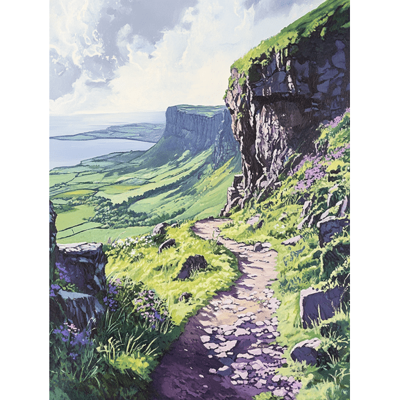 Scenic Mountain Path Canvas Wall Art/Decorative Painting Suitable for Living Room Bedroom Office Hallway and Study Room Decoration.