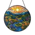 Scenic Mountain Sunset Window Art – Stained Glass Style - Walmart.com