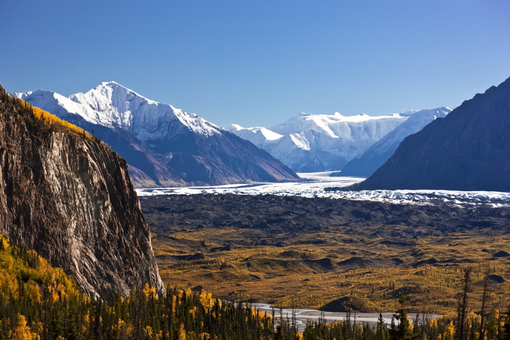 Scenic Of Lions Head Mountain And The Matanuska Glacier Chugach Mountains Southcentral Alaska Autumn Canvas Art - Kevin Smith Design Pics (36 x 24)
