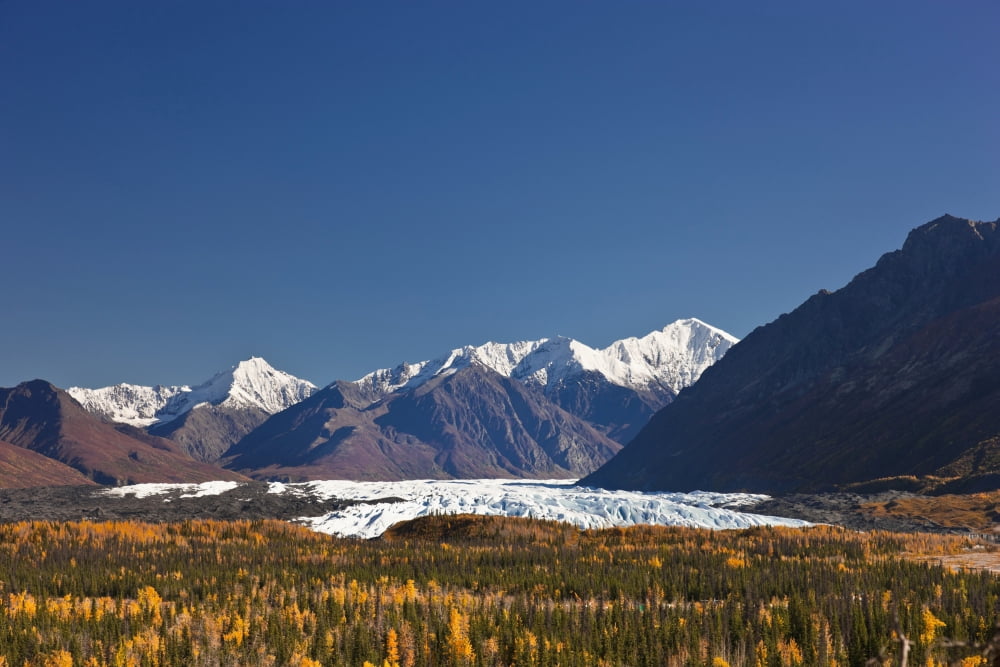 Scenic Of Matanuska Glacier And Chugach Mountains Southcentral Alaska Autumn Canvas Art - Kevin Smith Design Pics (38 x 24)