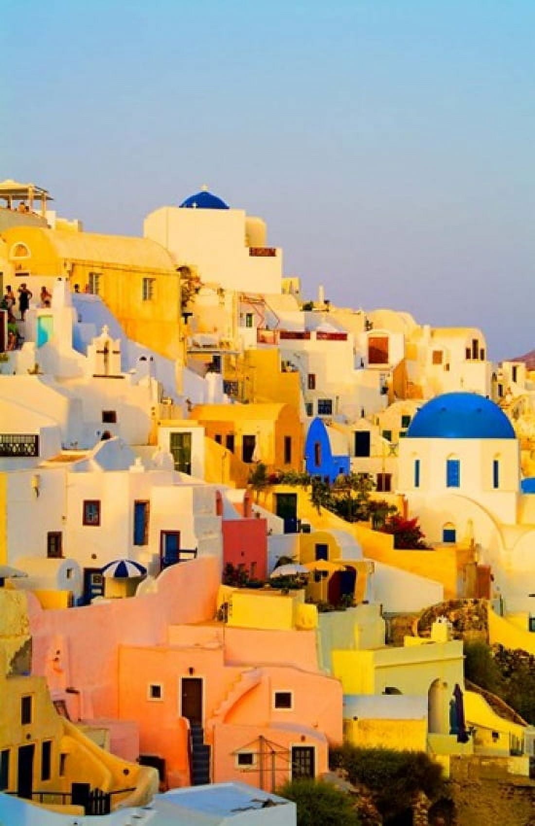 Scenic Oia Santorini Greece Canvas Art - Bill Bachmann DanitaDelimont (22 x 34)