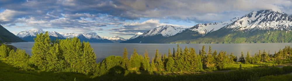 Scenic Panoramic View Of Turnagain Arm Near Bird Point In Southcentral Alaska Canvas Art - Michael DeYoung Design Pics (36 x 11)