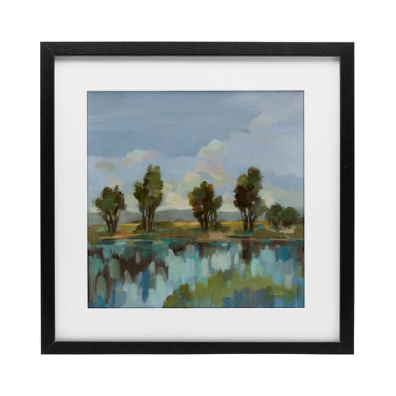 Stupell Industries Scenic River Reflections Black Framed Print Under Glass, design by Silvia Vassileva, 13 x 13