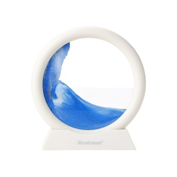 Brookstone Gently Flowing Sand Motion Desk Decor – Relaxing Visual Stress Relief Ornament with Scenic Stand, Calming Office & Home Mindfulness Display