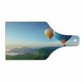 thumbnail image 1 of Scenic Summer Cutting Board, Colorful Hot Air Balloons Flying over Ridges Panoramic Photo, Decorative Tempered Glass Cutting and Serving Board, in 3 Sizes, by Ambesonne, 1 of 2