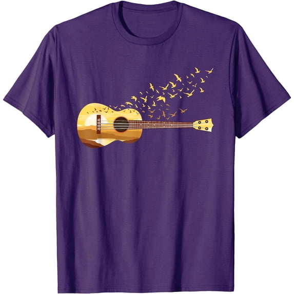 Scenic Uke Guitar Ukulele Lover Softstyle Unisex T-Shirt,Purple Color,Size YXS