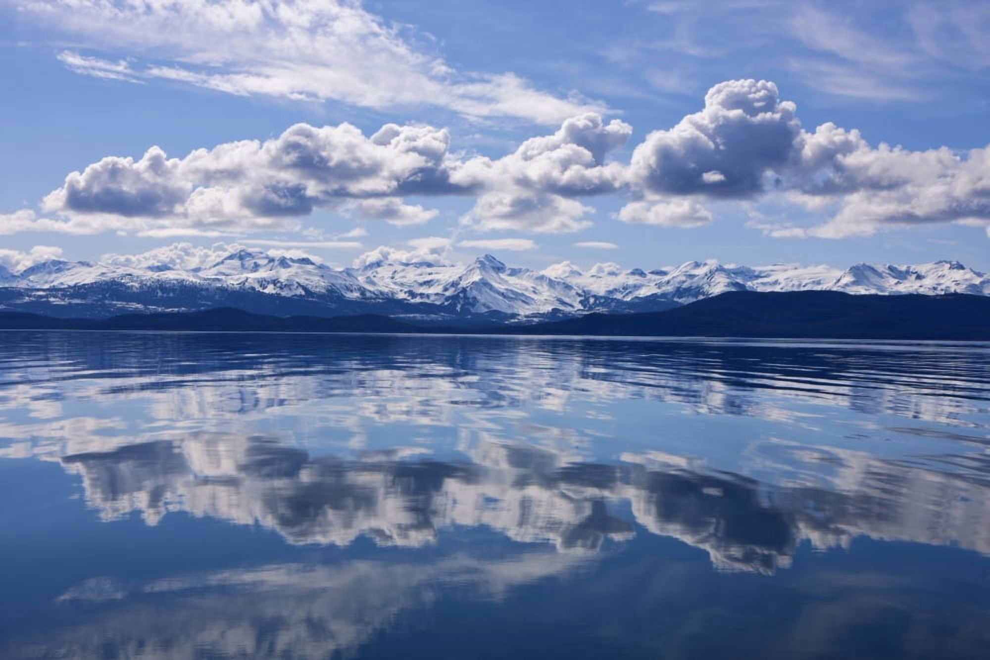 Scenic View Of The Chilkat Mountains Reflecting In Lynn Canal Inside Passage Juneau Southeast Alaska Spring Canvas Art - John Hyde Design Pics (18 x 12)