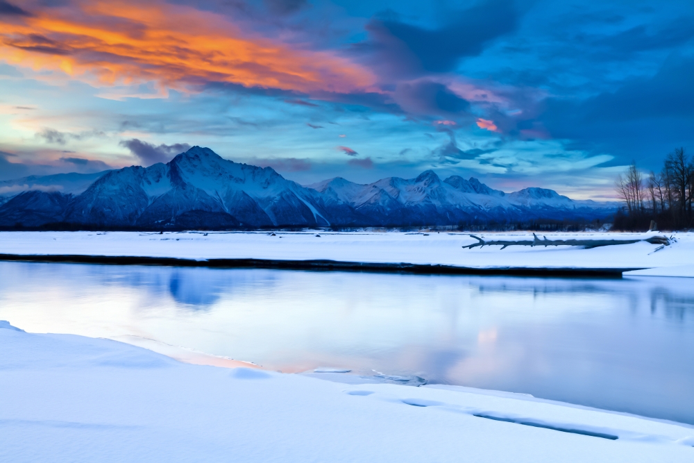 Scenic View At The Eklutna Tailrace Off The Old Glenn Highway In The Matanuska-Susitna Valley Southcentral Alaska Hdr Canvas Art - Lucas Payne Design Pics (19 x 12)