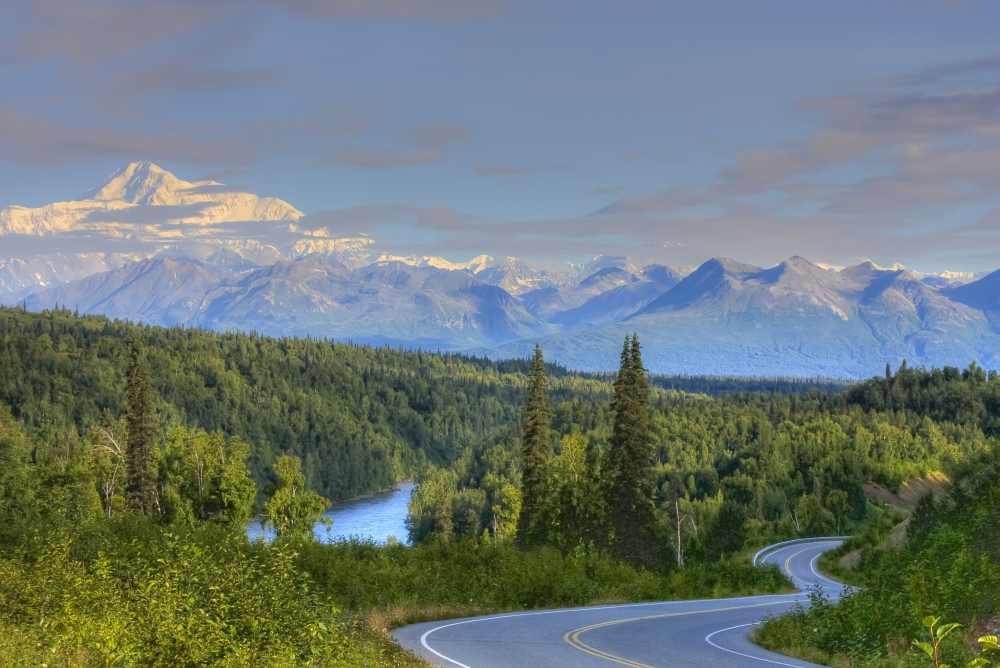 Scenic View Of Mt Mckinley And The Parks Highway Denali National Park Near The Princess Lodge Hdr Image Canvas Art - Michael Criss Design Pics (19 x 12)