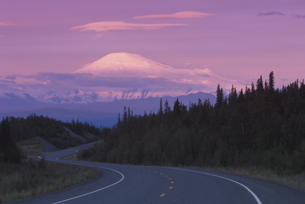 Scenic View Of Alaska Hwy & Mt Sanford Sc Alaska Canvas Art - Michael DeYoung Design Pics (17 x 11)