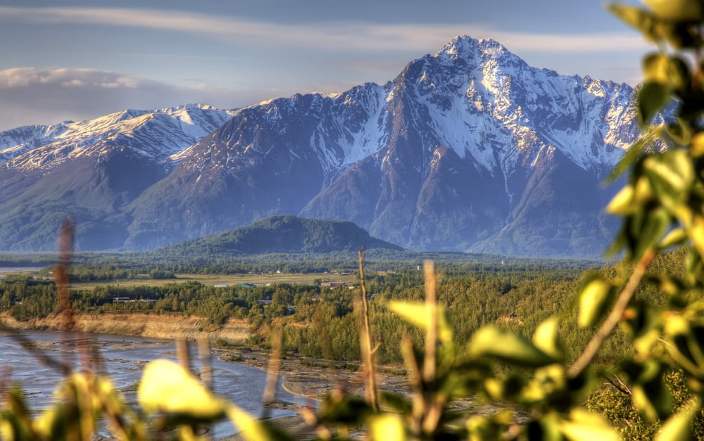 Scenic View Of Pioneer Peak Near Palmer Southcentral Alaska Summer Hdr Image Canvas Art - Michael Criss Design Pics (17 x 11)