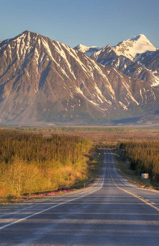 Scenic View Of The Haines Highway In Southeast Alaska During Summer Hdr Image Canvas Art - Michael Criss Design Pics (11 x 17)