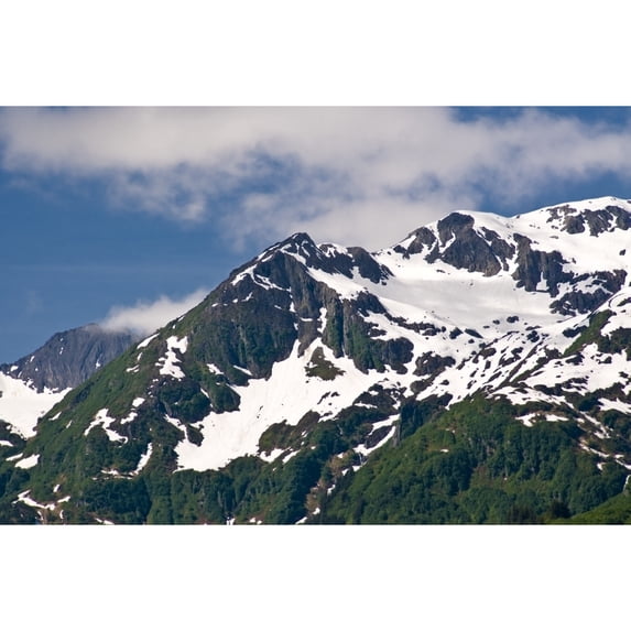 Scenic View Of The Mountains Above Port Valdez Summer Prince William Sound Southcentral Alaska Usa. Print