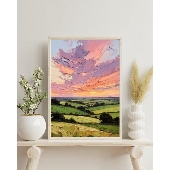 Scenic View Over The Valley Art Werner Bronkhorst Style Modern Wall Decor, Unframed Poster