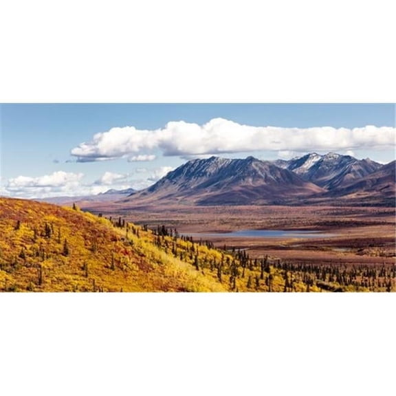Scenic View of Peak Fall Colors Along Matanuska Valley Southcentral Alaska Poster Print by Ray Bulson - 44 x 21 - Large