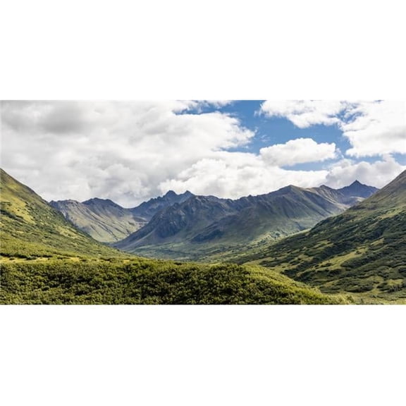 Scenic View of The Talkeetna Mounts & The Mint Glacier Valley at Hatcher Pass South Central Alaska Summer Poster Print - 42 x 22 in. - Large