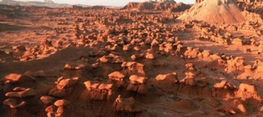 Scenic rock sculptures at Goblin Valley State Park Utah USA Canvas Art - Panoramic Images (15 x 7)