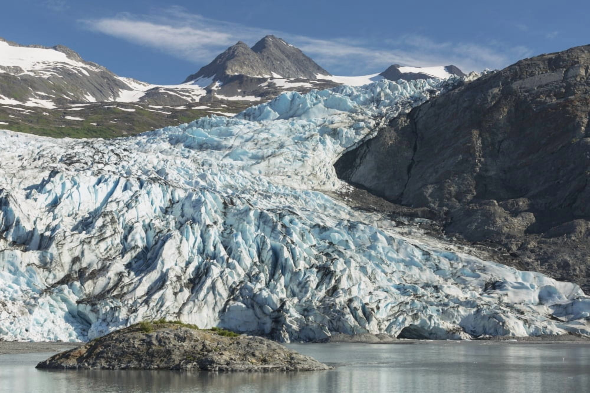 Scenic view of Shoup Glacier and Chugach Mountains Shoup Bay State Marine Park Prince William Sound Valdez Southcentral Alaska Canvas Art - Kevin Smith Design Pics (38 x 24)