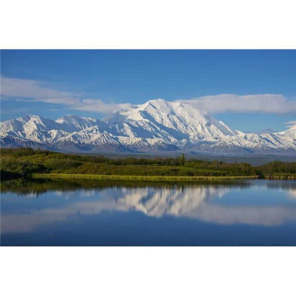 Scenic view of Mt. McKinley reflecting in Reflection Pond  Denali National Park  Interior Alaska  Spring Print
