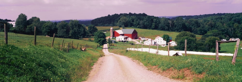 Scenic view of a farm Amish country Holmes County Ohio USA Canvas Art - Panoramic Images (27 x 9)